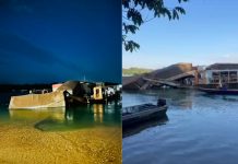 Caminhão fica pendurado após descer rampa de balsa no Rio Tocantins; vídeo